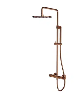 Sprchy a sprchové panely OMNIRES CONTOUR termostatický sprchový systém pro odkryté armatury, kartáčovaná měď CT8044CPB