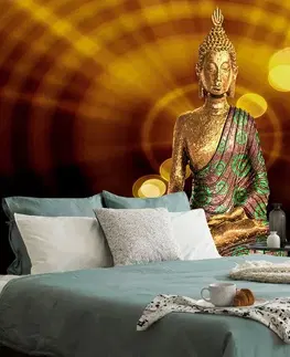 Samolepící tapety Samolepící tapeta socha Buddhy s abstraktním pozadím