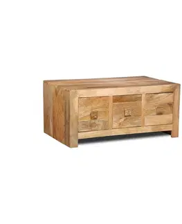 Konferenční stolky Konferenční stolek Hina se šuplíky 90x40x60 z mangového dřeva