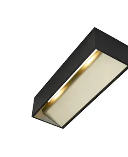 LED nástěnná svítidla SLV BIG WHITE LOGS IN L Indoor, nástěnné LED svítidlo, černé/zlaté, 2000-3000K, DIM-TO-WARM 1002928