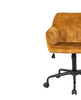 Kancelářská křesla LuxD Designová kancelářská židle Esmeralda hořčičný samet