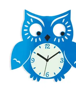 Hodiny ModernClock Nástěnné hodiny Owl modré