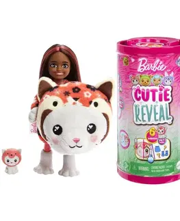 Hračky panenky MATTEL - Barbie Cutie Reveal Chelsea V Kostýmu - Kotě V Červeném Kostýmu Pandy