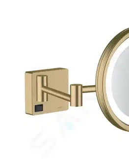 Koupelnová zrcadla HANSGROHE AddStoris Kosmetické nástěnné zrcátko s LED osvětlením, kartáčovaný bronz 41790140