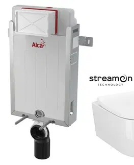 WC sedátka ALCADRAIN Renovmodul předstěnový instalační systém bez tlačítka + WC CERSANIT INVERTO + SEDÁTKO DURAPLAST SOFT-CLOSE AM115/1000 X IN1