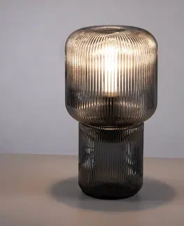 Stolní lampy Paul Neuhaus Stolní lampa Mashi ze skla, kouřově šedá