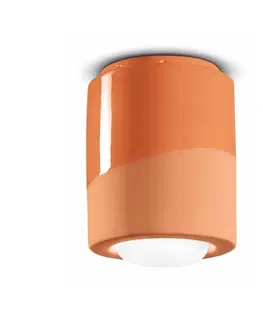 Bodová světla Ferroluce Stropní svítidlo PI, válcové, Ø 12,5 cm oranžové