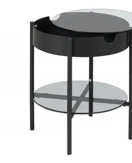 Stolky do obývacího pokoje Actona Odkládací stolek s tácem Asava 45 cm černý