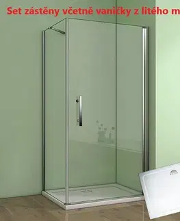 Sprchové vaničky H K Obdélníkový sprchový kout MELODY D1 90x80 cm s jednokřídlými dveřmi včetně sprchové vaničky z litého mramoru SE-MELODYD19080/SE-THOR-9080