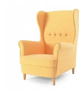 Židle Designové křeslo žluté barvy ve skandinávském stylu