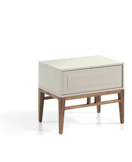 Designové a luxusní noční stolky Estila Designový noční stolek Forma Moderna s dřevěnými nožičkami 60cm