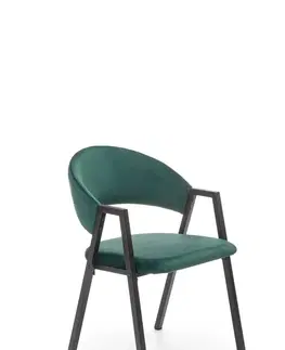 Židle HALMAR Jídelní židle K473 tmavě zelená