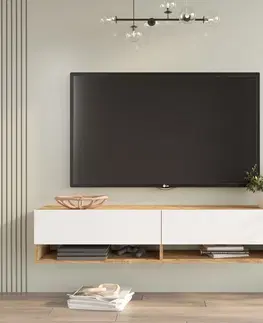 Obývací stěny a sestavy nábytku Televizní stolek RFR11 borovice atlantic bílá