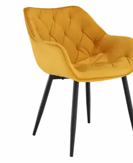 Židle Jídelní křeslo FEDRIS Tempo Kondela Žlutá