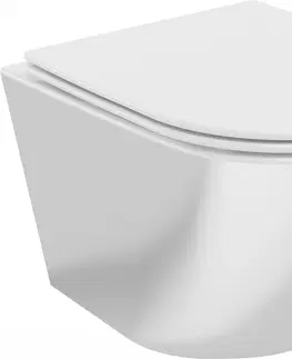 Záchody MEXEN Lena Závěsná WC mísa včetně sedátka s slow-slim, duroplast, bílá/stříbrná 30224004