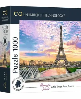 Hračky puzzle TREFL - Prime puzzle 1000 UFT - Romantický západ slunce: Eiffelova věž v Paříži, Francie