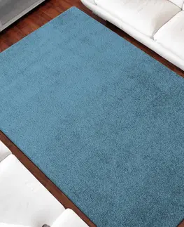 Chlupaté koberce Jednobarevný koberec modré barvy Šířka: 120 cm | Délka: 170 cm