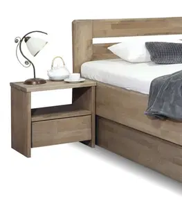 s úložným prostorem Zvýšená postel s úložným prostorem Primátor, masiv buk, 120x200