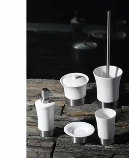 WC štětky SAPHO 1308-28 Justy WC štětka na postavení, keramika/nerez