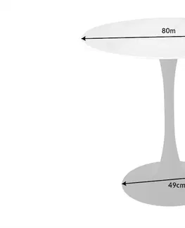 Jídelní stoly LuxD Kulatý jídelní stůl Saima 80 cm bílo-černý - vzor mramor