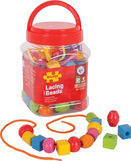 Dřevěné hračky Bigjigs Toys Dřevěné navlékací korálky PUPO vícebarevné