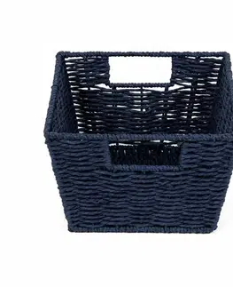 Úložné boxy Compactor Ručně pletený košík ETNA, 31 x 24 x 14 cm, modrá