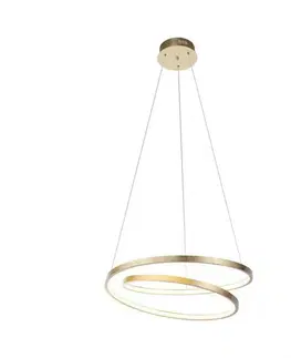 Designová závěsná svítidla PAUL NEUHAUS LED závěsné svítidlo, kruhové, imitace plátkového zlata SimplyDim 3000K PN 2472-12