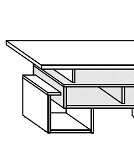Konferenční stolky Konferenční stolek DORINDA typ 2, dub artisan/bílá, 5 let záruka