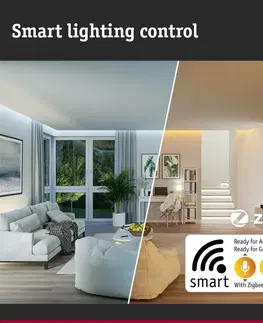 LED venkovní nástěnná svítidla PAULMANN LED venkovní nástěnné svítidlo Smart Home Zigbee 3.0 Azalena pohybové čidlo HF senzor IP44 250x97mm CCT 8,5W 230V bílá umělá hmota/hliník
