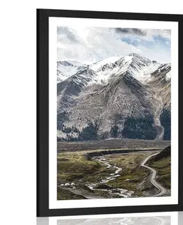 Příroda Plakát s paspartou nádherné horské panorama