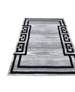Moderní koberce Stylový šedo černý koberec s ornamentem Šířka: 200 cm | Délka: 290 cm