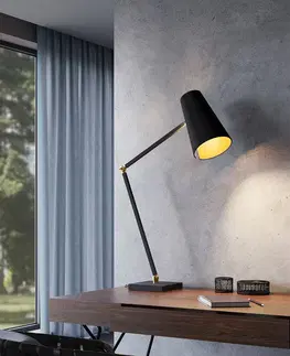 Stolní lampy Lucande Lucande Kemoni stolní lampa s textilním stínidlem