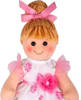 Panenky Bigjigs Toys Látková panenka MEGAN 34 cm bílo-růžová