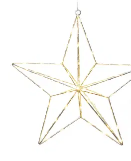 Vánoční světelná hvězda Konstsmide Christmas LED dekorativní světlo stříbrná hvězda 37 x 36 cm