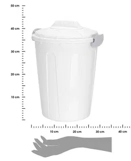 Odpadkové koše DekorStyle Odpadkový koš 23L s víkem bílý