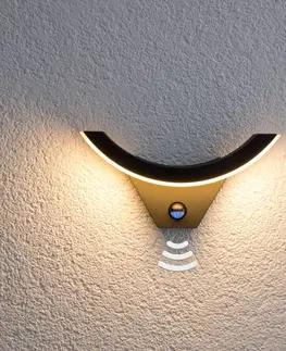 Venkovní nástěnná svítidla s čidlem pohybu Lucande LED venkovní světlo Half s detektorem pohybu