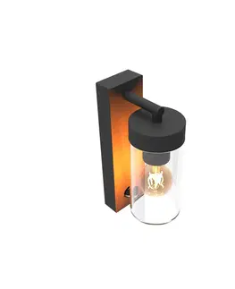 Venkovní nástěnná svítidla Calex Venkovní nástěnné svítidlo Calex, nerezová ocel, spodní zásuvka, černá