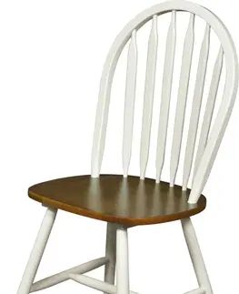 Luxusní jídelní židle Estila Provence jídelní židle Felicita do jídelny z masivního dřeva hnědo-bílé barvy 92cm
