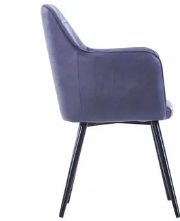 Židle Jídelní židle 6 ks umělá semišová kůže Dekorhome Šedá
