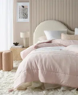 Jednobarevné přehozy na postel Růžový přehoz Noemi se střapci 240 x 260 cm