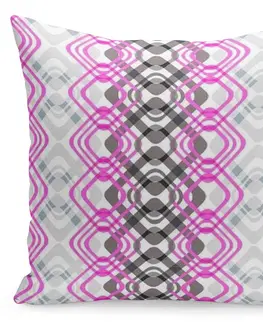 Dekorační povlaky na polštáře Šedý povlak s barevnými geometrickými tvary