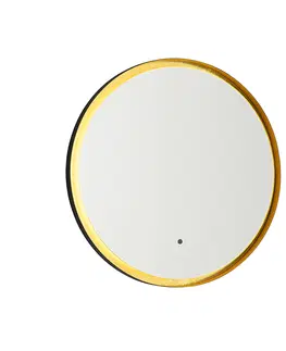 Nastenna svitidla Koupelnové zrcadlo černé se zlatem včetně LED a dotykového stmívače - Pim