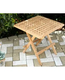 Zahradní nábytek Zahradní skládací stůl Piknik 50 x 50 x 46 cm, teak