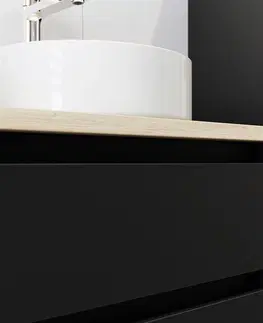 Koupelnový nábytek MEREO Opto koupelnová skříňka vysoká 125 cm, levé otevírání, bílá/dub Riviera CN934L