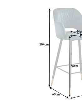 Barové židle LuxD Designová barová židle Laney petrolejový samet
