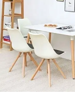 Židle Elegantní bílá židle s černým podsedákem