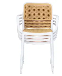 Zahradní židle Stohovatelná židle RAVID TYP 2 Tempo Kondela Bílá