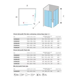 Sprchové kouty MEREO Sprchový kout, LIMA, čtverec, 120 cm, chrom ALU, sklo Čiré CK608A63K