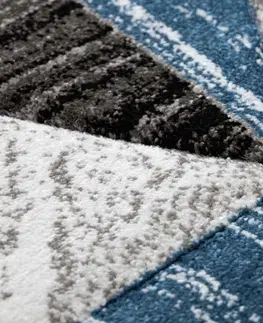 Koberce a koberečky Dywany Lusczow Kusový koberec ALTER Nano trojúhelníky modrý, velikost 120x170