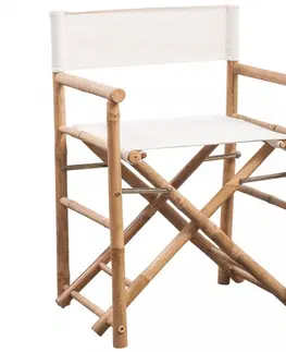 Zahradní křesla a židle Skládací režisérské křeslo 2 ks bambus Dekorhome